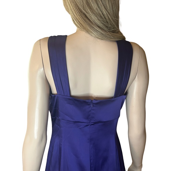 Calvin Klein Dress Sheath Purple Satin Cocktail Dressy Special Occasion *Flaw* - Picture 6 of 16